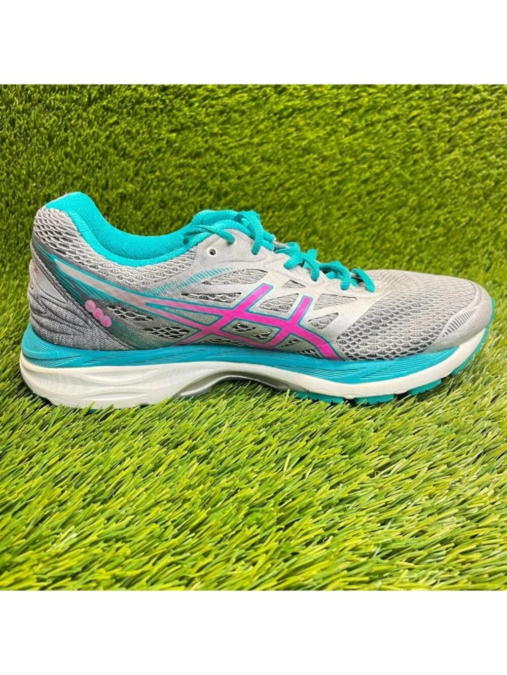 Asics Gel-Cumulus 18 Womens Size 8.5 Gray Blue Athletic Running Shoes Sneakers